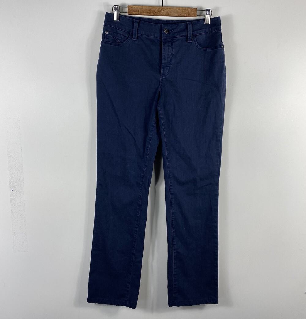NYDJ Jeans 8 Navy Blue Straight Leg 5-Pocket M77J31DT4052